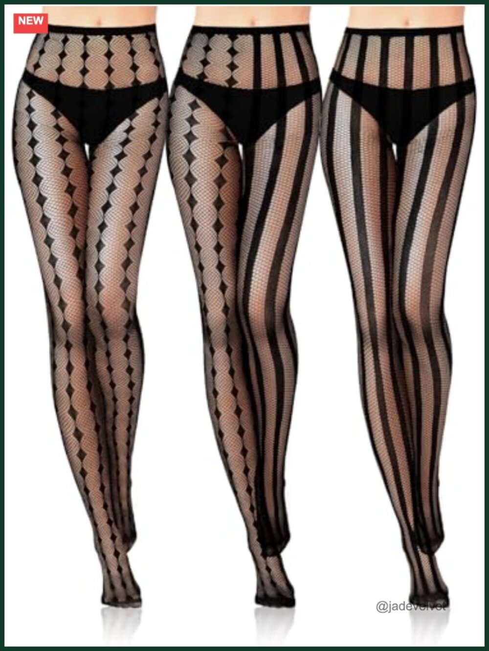 Striped Tights 3 Pairs Jester Harlequin Costume Halloween Women